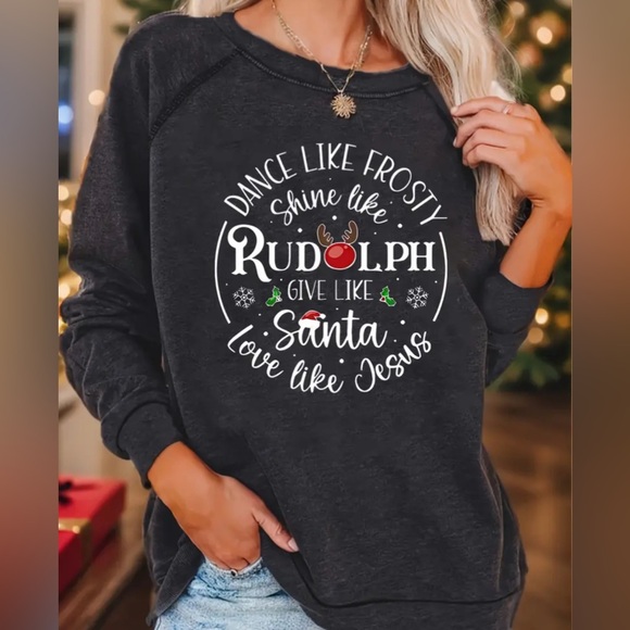 Sweaters - Christmas Graphic sweatshirt, dark gray